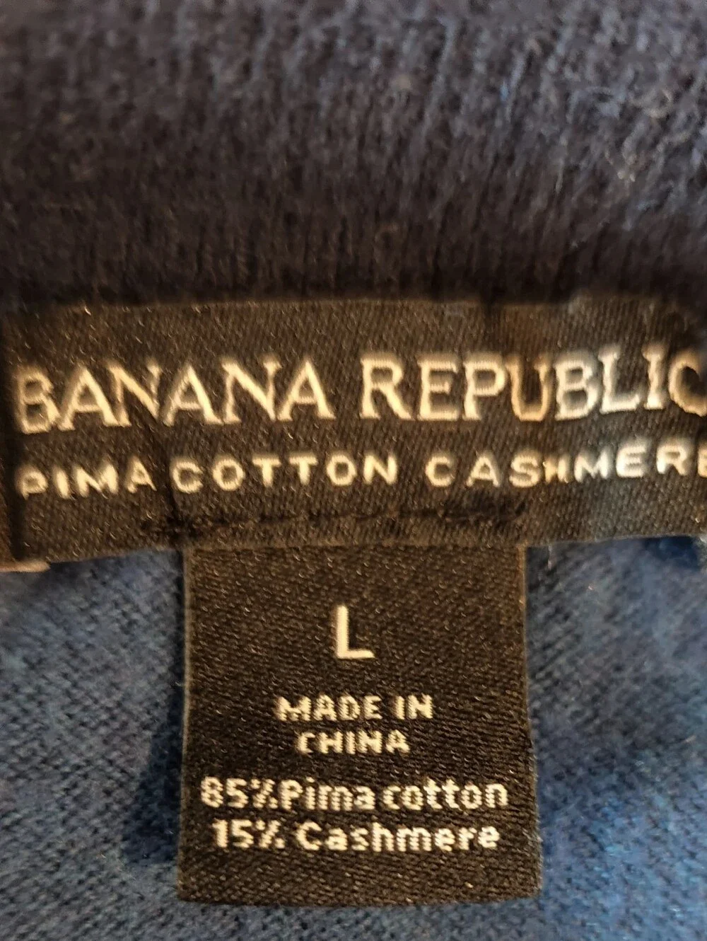 Banana Republic cotton cashmere quarter zip sweater